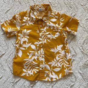 Old Navy 3T Stretch Orange Hawaiian Shirt Boys